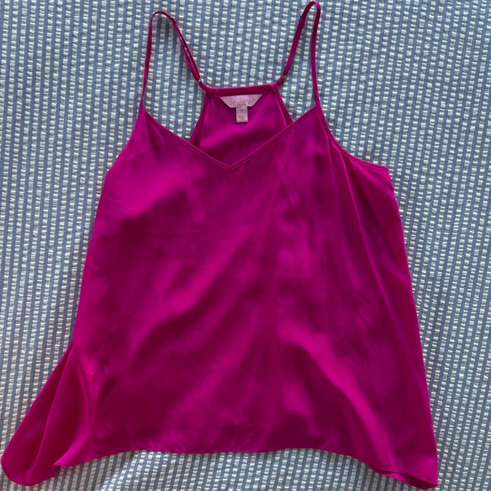 Lilly Pulitzer Pink satin tank top, Sz S